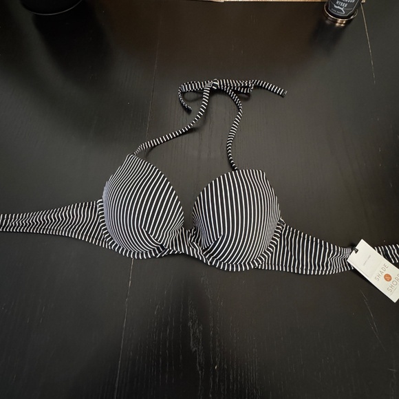 Shade & Shore - High Waist Stripe Caged Bikini Set - Picture 7 of 8